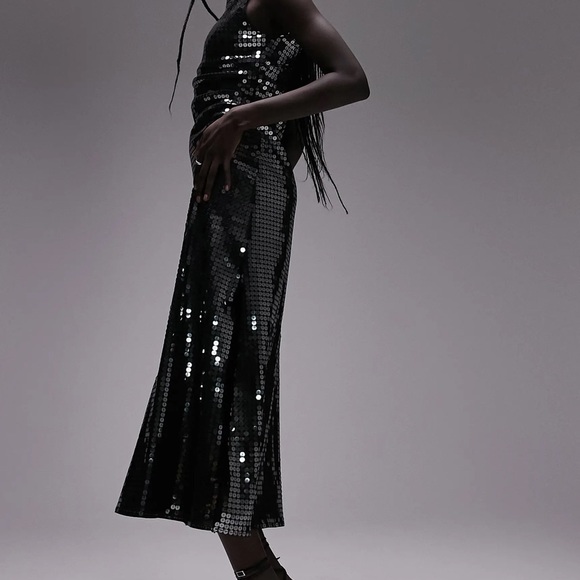 Top shop Muted Charcoal Fun Funky Sequin Dress - Picture 3 of 5